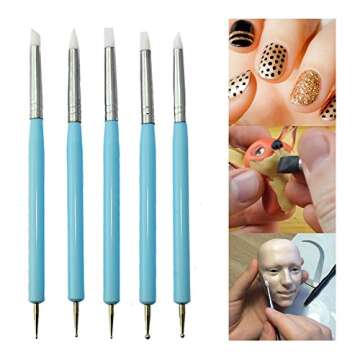 BIGTEDDY - 13pcs Polymer Modeling Clay Sculpting Tools, Dotting Pen, Silicone Tips, Ball Stylus, Pottery Ceramic Clay Indentation Tools Set Also for Cake Fondant Decoration and Nail Art