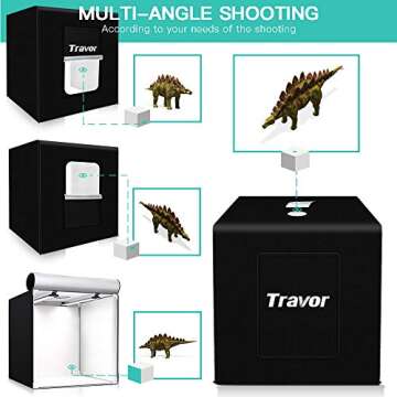 Travor Photo Studio Light Box 32x32Inch Professional Dimmable Photo Booth Shooting Tent Kit with 126...