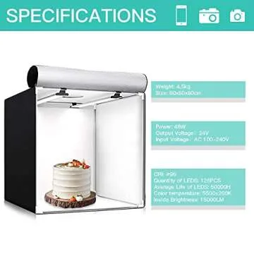 Travor Photo Studio Light Box 32x32Inch Professional Dimmable Photo Booth Shooting Tent Kit with 126 LED Lights, 4 Backdrops for Jewelry and Large Items Product Photography(13000LM, CRI95+)