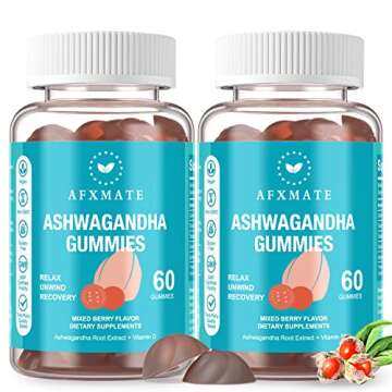 AFXMate Vegan Ashwagandha Gummies with Vitamin D