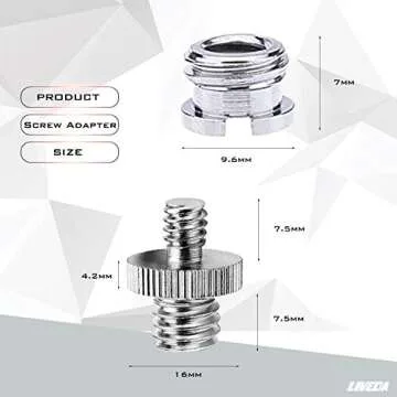Niewalda 1/4 Inch Male to 3/8 Inch Female Tripod Screw Adapter 3/8 to 1/4 Tripod Adapter Mount Screws, Accessories for Camera/Tripod/Monopod/Light Stand