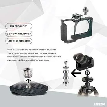 Niewalda 1/4 Inch Male to 3/8 Inch Female Tripod Screw Adapter 3/8 to 1/4 Tripod Adapter Mount Screws, Accessories for Camera/Tripod/Monopod/Light Stand