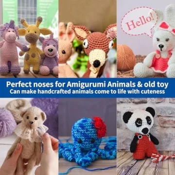 RuWfpz Safety Noses for Crochet - 50 Pack of 15-30mm Noses