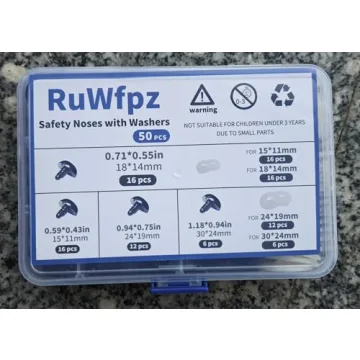 RuWfpz Safety Noses for Crochet - 50 Pack of 15-30mm Noses