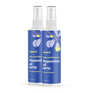 ASUTRA Magnesium Oil Spray 4 fl oz (Pack of 2) – Pure Magnesium for Rapid Relief