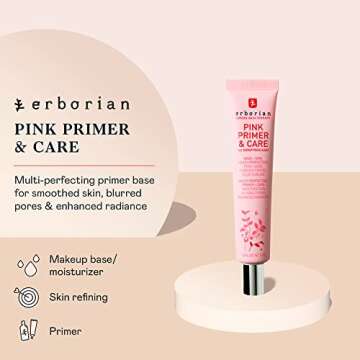Erborian – Pink Primer & Care Multifunctional Facial Cream Balm - Primer Sets Makeup, Pore Minimiz...