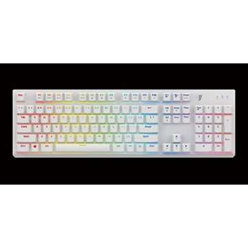 Tesoro Gram Spectrum Low Profile G11SFL Red Mechanical Switch Single Individual Per Key Full Color RGB LED Backlit Illuminated Mechanical White Gaming Keyboard TS-G11SFL W (RD)