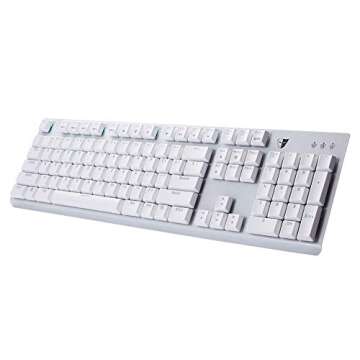 Tesoro Gram Spectrum Low Profile G11SFL Red Mechanical Switch Single Individual Per Key Full Color RGB LED Backlit Illuminated Mechanical White Gaming Keyboard TS-G11SFL W (RD)