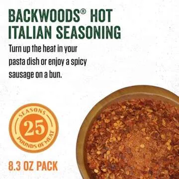 LEM Products Backwoods Hot Italian Fresh Sausage Seasoning, Ideal for Wild Game and Domestic Meat, Seasons Up to 25 Pounds of Meat, 8.3 Ounce Packet