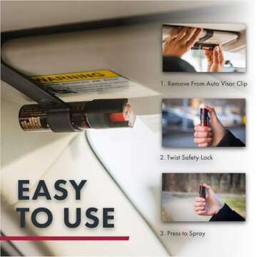 SABRE Pepper Gel with Visor Clip Keep Safe Anywhere