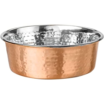 Neater Pet Brands Hammered Decorative Designer Bowls - Luxury Style Premium Dog and Cat Dishes (Medi...