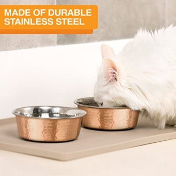 Stylish Hammered Copper Dog & Cat Bowls for Pets