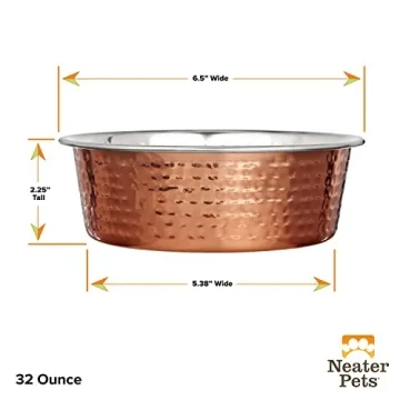 Stylish Hammered Copper Dog & Cat Bowls for Pets