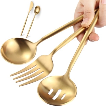 Large 5-Piece Stainless Steel Serving Utensils Set