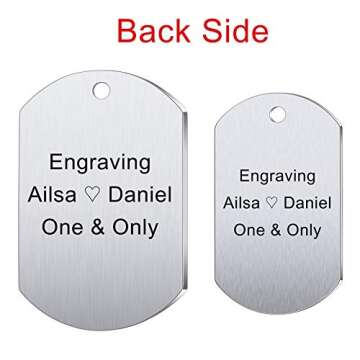 MeMeDIY Personalized Dog Tag Necklace Engraving Photo/Name/Date/Calendar Customized with Picture Pen...