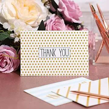 Juvale 48 Pack Blank Thank You Cards with Envelopes - 4x6 Thank You Notes with Envelopes for Birthday, Wedding, and Graduation - 6 Design Appreciation Cards