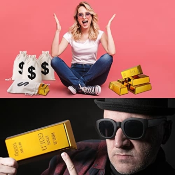 HyDren Gold Bar Fake Props for Parties and Decor