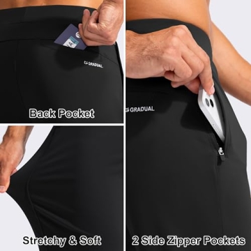 G Gradual Men's Golf Joggers with Zipper Pockets