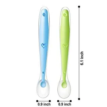 PandaEar Baby Silicone Soft Spoons| Training Feeding for Kids Toddlers Children and Infants| BPA Free 6 Pack| Baby Led Weaning Spoon| Gum-Friendly First Stage