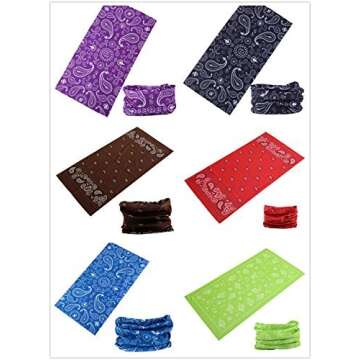 KINGREE Headband Neck Gaiter Head Wrap Headwear Face Mask Magic Scarf Bandana for Men and Women