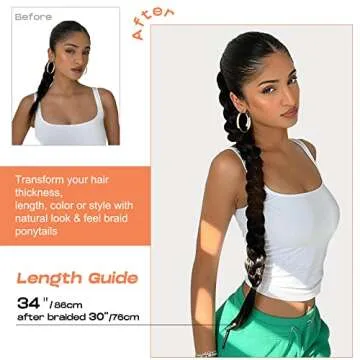 SEIKEA Upgraded Long Braid Ponytail Extension with Elastic Tie Straight Sleek Wrap Around Braid Hair Extensions Ponytail Natural Soft Synthetic Hairpiece Ash Blonde 30 Inch (After Braided 27 Inch)