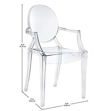 Modway Casper Modern Acrylic Stacking Chair