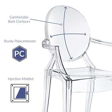Modway Casper Modern Acrylic Stacking Chair