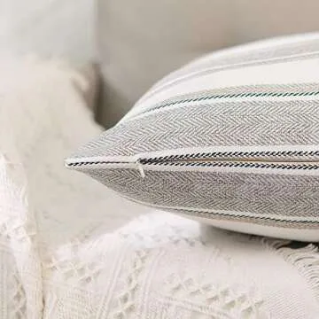 Natus Weaver Stripe Pillow Cases Decorative 18x18 2-Pack