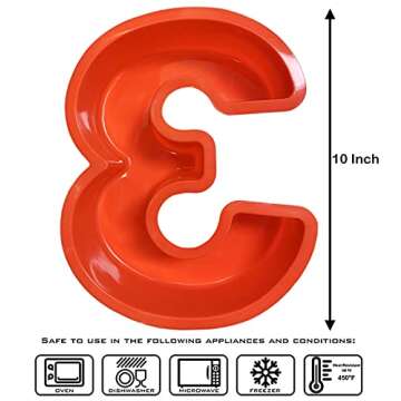 JETKONG 10-Inches Silicone Number Cake Mold DIY Baking Cake Pan with Decorating Pen (Number 3)