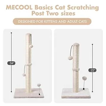 MECOOL 34” Tall Cat Scratching Post for Indoor Cats