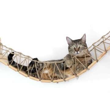 CatastrophiCreations Juggernaut Modern Cat Condo for Large and Small Cats, with Bridgewall, Hammocks, Scratching Poles, and Planters