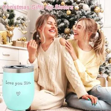Sister Gifts from Sister - I Love You Sis - Sister Gifts for Birthday - Graduation Gifts Thanksgiving Christmas Gifts for Sister - 12oz Coffee Cup(Mint)