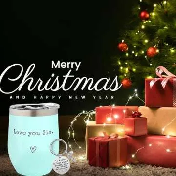 Sister Gifts from Sister - I Love You Sis - Sister Gifts for Birthday - Graduation Gifts Thanksgiving Christmas Gifts for Sister - 12oz Coffee Cup(Mint)
