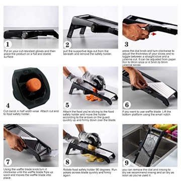 VEKAYA Adjustable Mandoline Slicer for Easy Food Prep