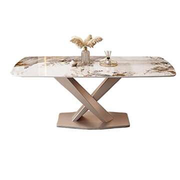 LITFAD Modern 7-Piece Dining Table Set for Home