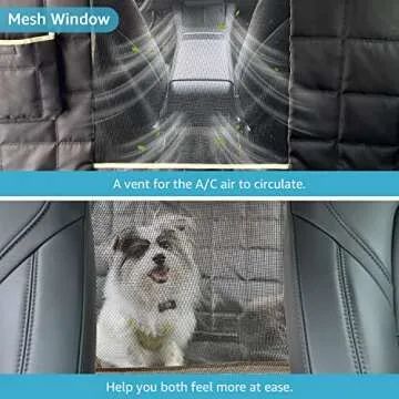 Lassie Dog Hammock for Car, Compatible with 2020-2025 Tesla Model Y Dog Seat Covers,Dog Car Seat Cover for Back Seat with 4 Headrests and 2 Seat Belts, 100% Waterproof Pet Seat Protector for Dogs