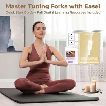 Tuning Forks for Healing Set (128Hz, 136.1Hz, 256Hz, 384Hz) - Weighted & Unweighted Tuning Forks with Reflex Hammer - Chakra Sound Therapy Instruments with a Bag, Healing Gifts for Women & Meditation