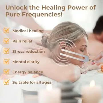 Tuning Forks for Healing Set (128Hz, 136.1Hz, 256Hz, 384Hz) - Weighted & Unweighted Tuning Forks with Reflex Hammer - Chakra Sound Therapy Instruments with a Bag, Healing Gifts for Women & Meditation