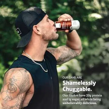 Slate Milk - High Protein Milk Shake - Classic Chocolate - Lactose Free, 20g Protein, 1g Sugar, 100 Calories, 2g Net Carbs, No Added Sugar - Natural, Breakfast Boost, Post Workout - 11 fl oz, 12 Cans