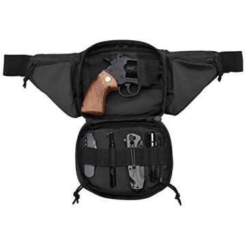 Tactical Pistol Pouch Ultimate Fanny Pack Holster Fits 1911, Glock, H&K, Ruger, S&W M&P Shield, Taurus, Sig Sauer, Springfield, Beretta, Kimber, Walther, and More