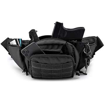 Tactical Pistol Pouch Ultimate Fanny Pack Holster Fits 1911, Glock, H&K, Ruger, S&W M&P Shield, Taurus, Sig Sauer, Springfield, Beretta, Kimber, Walther, and More