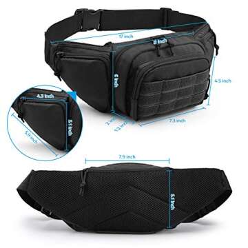 Tactical Pistol Pouch Ultimate Fanny Pack Holster Fits 1911, Glock, H&K, Ruger, S&W M&P Shield, Taurus, Sig Sauer, Springfield, Beretta, Kimber, Walther, and More