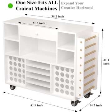 Mobile Multifunctional Craft Cart – Perfect Storage for Cricut Machines and More!