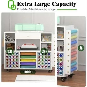 Craft Storage Cart with Large Drawer & Vinyl Roll Holder