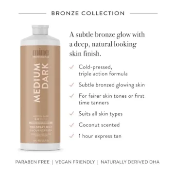 MineTan Medium Dark Spray Tan Solution for Glowing Skin