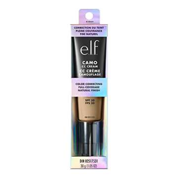 e.l.f. Camo CC Cream, SPF 30 Color-Correcting Medium-To-Full Coverage Face Foundation, Delivers An Airbrushed Finish, Vegan & Cruelty-Free, Light 205 N