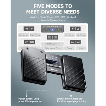 Donner Wireless Bluetooth Page Turner Pedal for iPads and Tablets