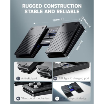 Donner Wireless Bluetooth Page Turner Pedal for iPads and Tablets