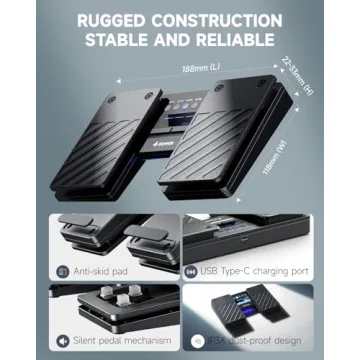 Donner Wireless Bluetooth Page Turner Pedal for iPads and Tablets