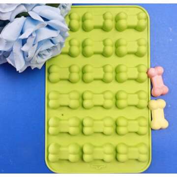 GELIFATLE Puppy Dog Paw and Bone Silicone Molds Silicone Trays, Non-Stick Food Grade Silicone Molds for Chocolate, Candy, Jelly, Ice Cube, Dog Treats, Cupcake Baking Mould, Muffin pan